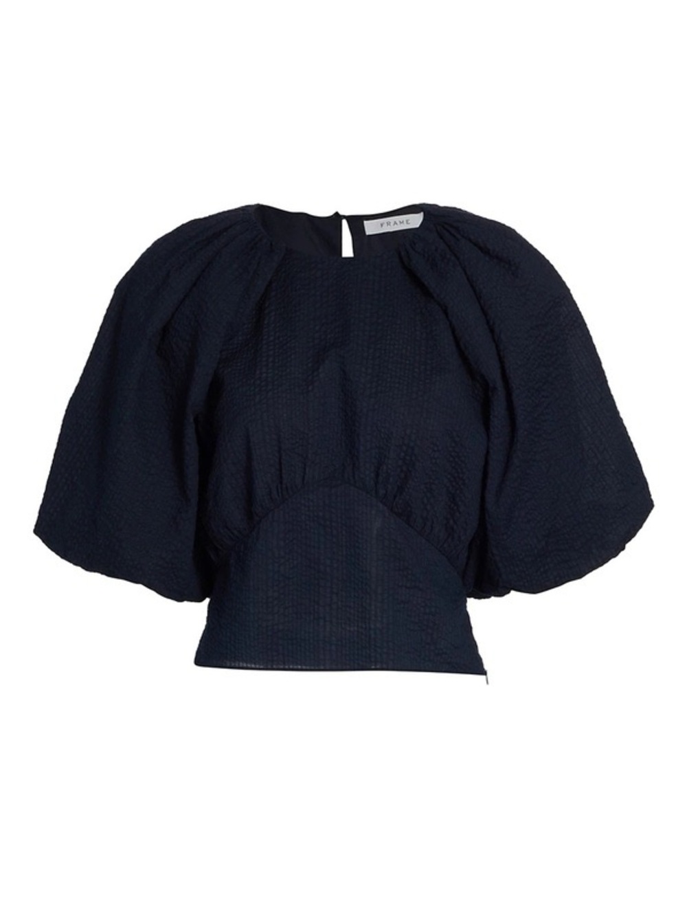 Frame Navy Gathered Seem Top